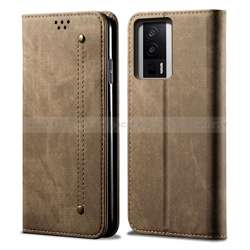 Funda de pano Cartera con Soporte para Xiaomi Redmi K60 Pro 5G Caqui