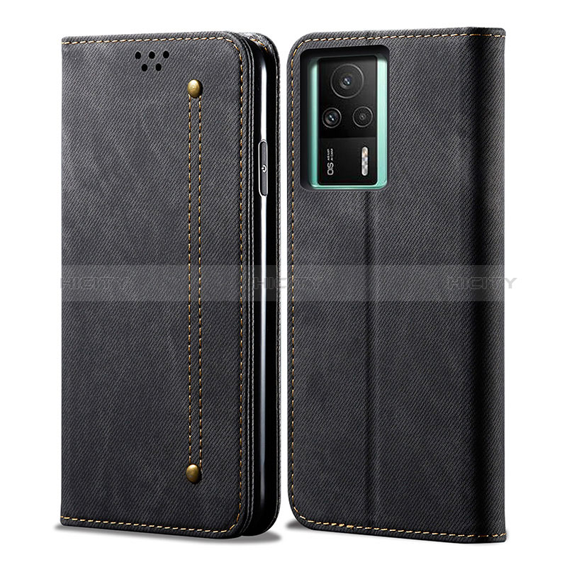 Funda de pano Cartera con Soporte para Xiaomi Redmi K60E 5G Negro