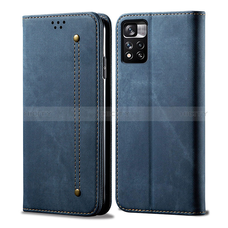 Funda de pano Cartera con Soporte para Xiaomi Redmi Note 11 Pro+ Plus 5G Azul