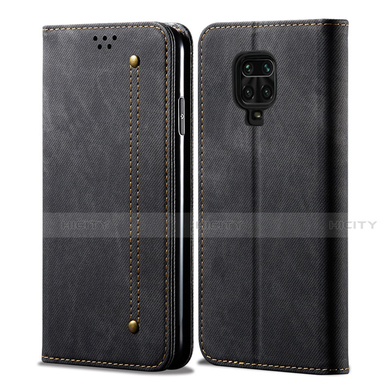 Funda de pano Cartera con Soporte para Xiaomi Redmi Note 9 Pro Max Negro