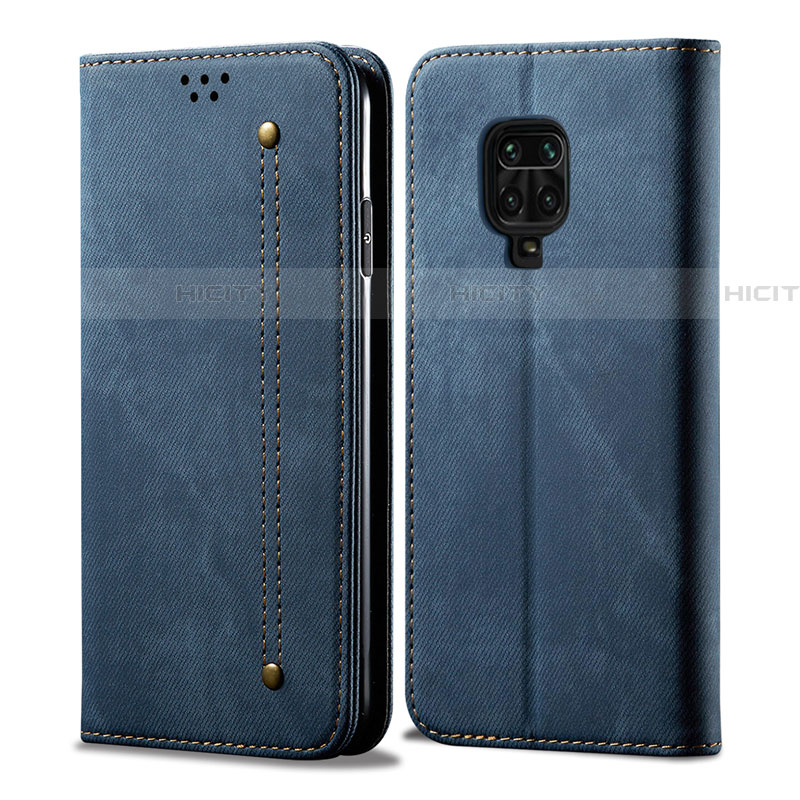 Funda de pano Cartera con Soporte para Xiaomi Redmi Note 9S Azul