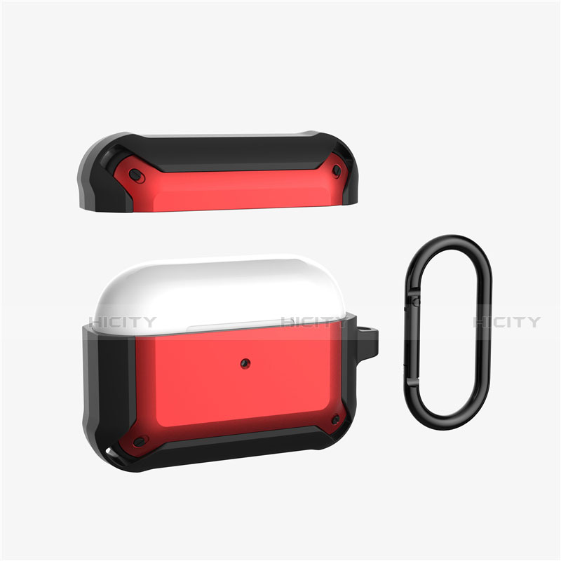 Funda de Silicona con Mosqueton Enchufe para AirPods Carcasa de Carga C03