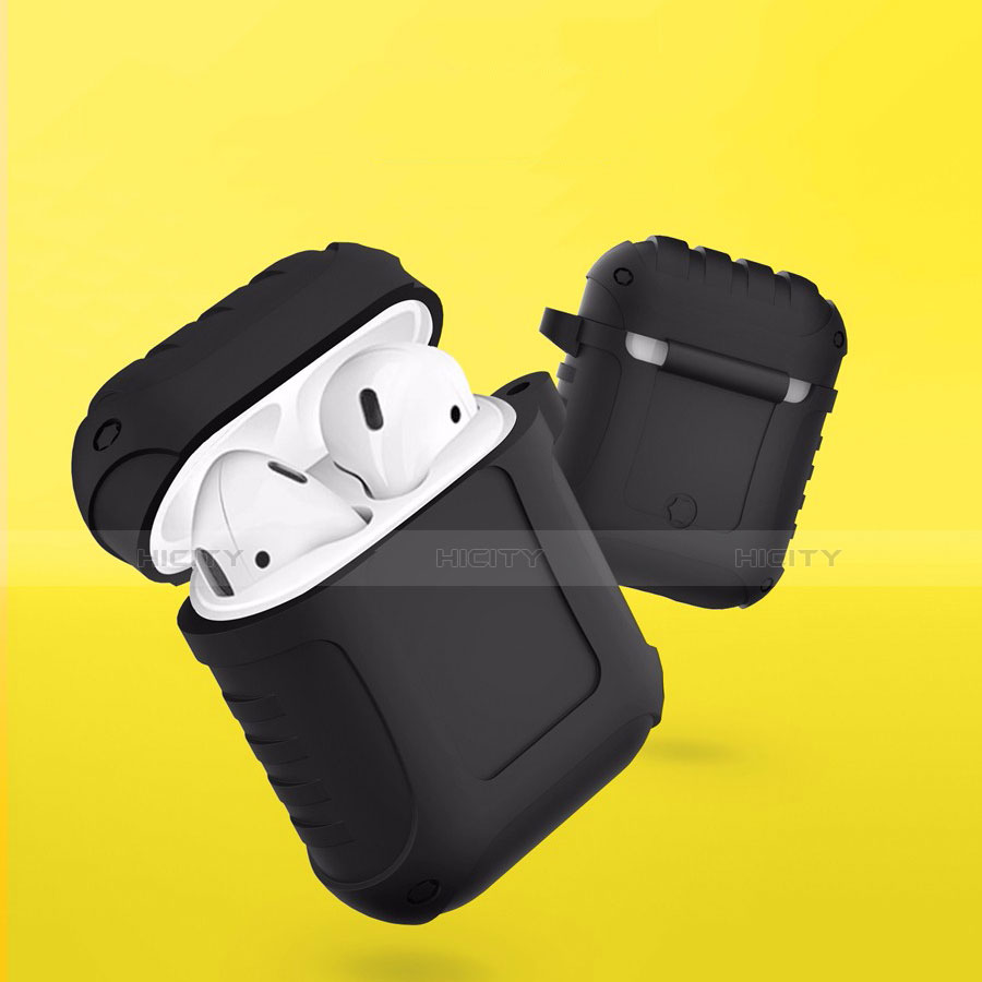 Funda de Silicona con Mosqueton Enchufe para AirPods Carcasa de Carga C06