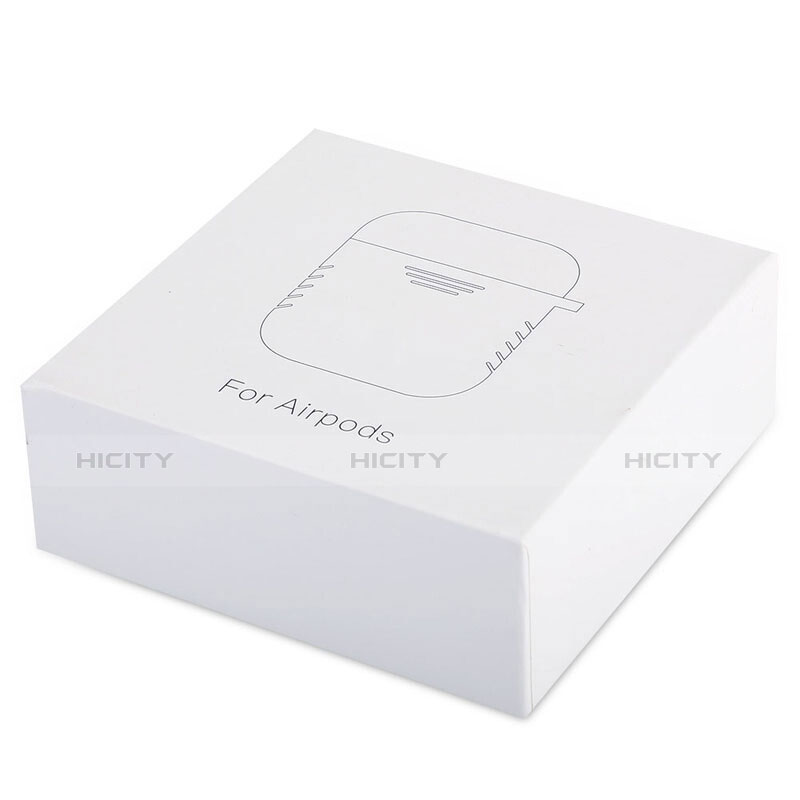 Funda de Silicona con Mosqueton Enchufe para AirPods Carcasa de Carga Z04 Blanco