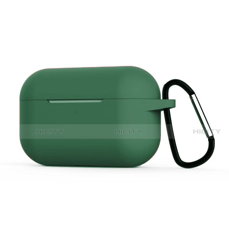 Funda de Silicona con Mosqueton Enchufe para AirPods Pro Carcasa de Carga C02 Verde Noche