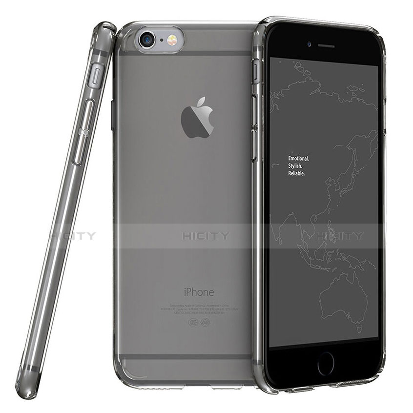 Funda Dura Cristal Plastico Rigida Transparente para Apple iPhone 6 Gris