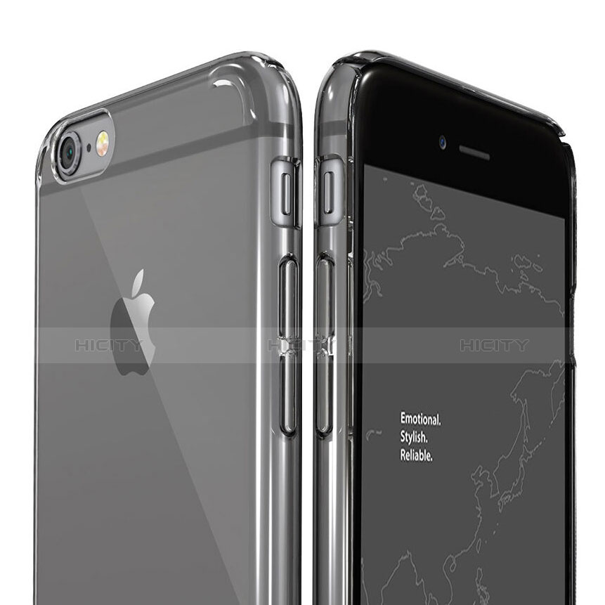 Funda Dura Cristal Plastico Rigida Transparente para Apple iPhone 6 Gris