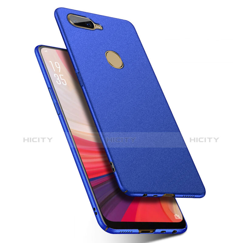 Funda Dura Plastico Rigida Carcasa Fino Arenisca para Oppo AX7 Azul