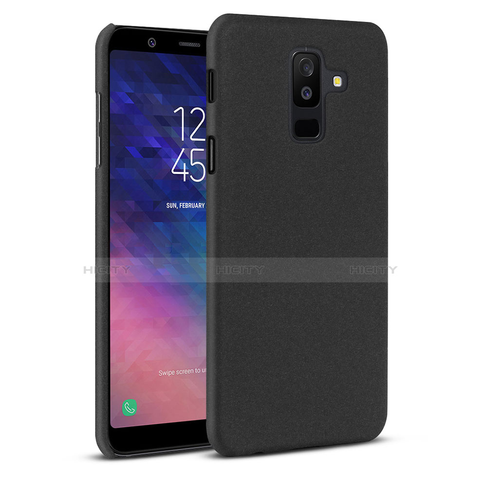 Funda Dura Plastico Rigida Carcasa Fino Arenisca para Samsung Galaxy A6 Plus Negro