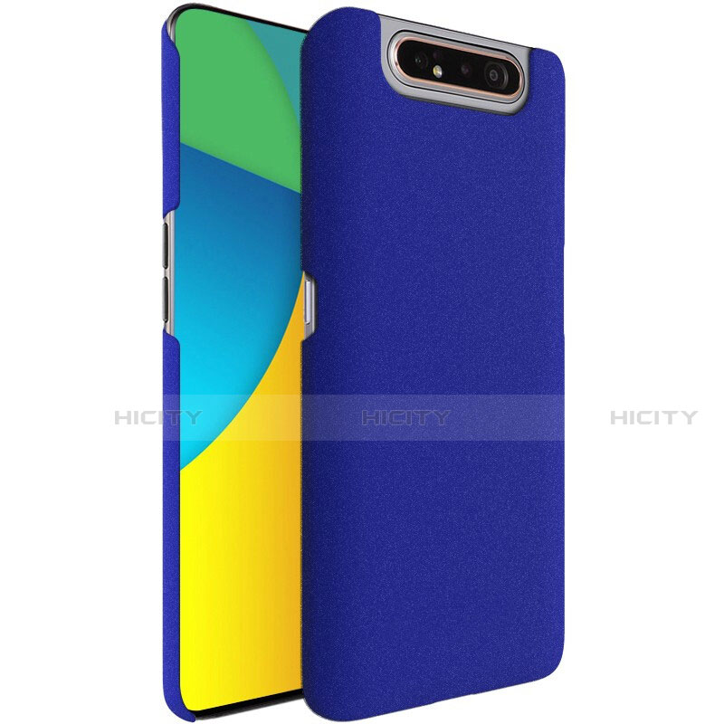 Funda Dura Plastico Rigida Carcasa Fino Arenisca para Samsung Galaxy A80 Azul