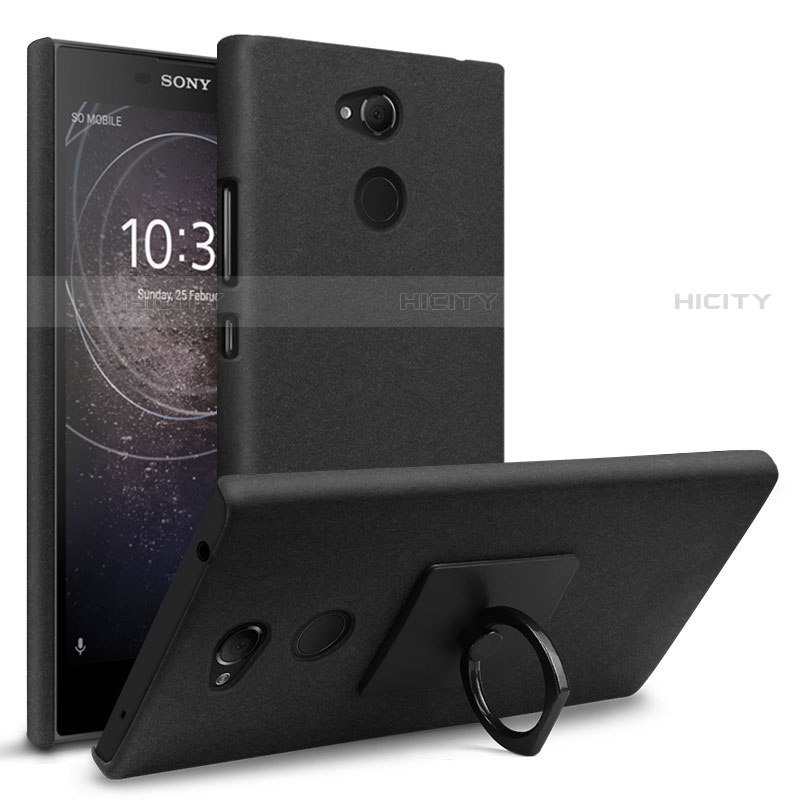 Funda Dura Plastico Rigida Carcasa Fino Arenisca para Sony Xperia L2 Negro