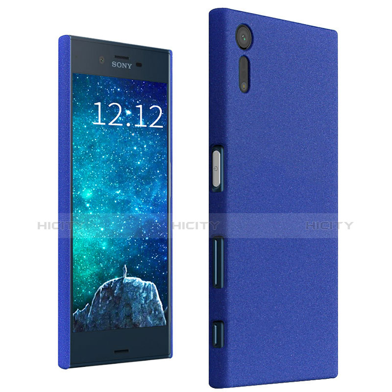 Funda Dura Plastico Rigida Carcasa Fino Arenisca para Sony Xperia XZs Azul