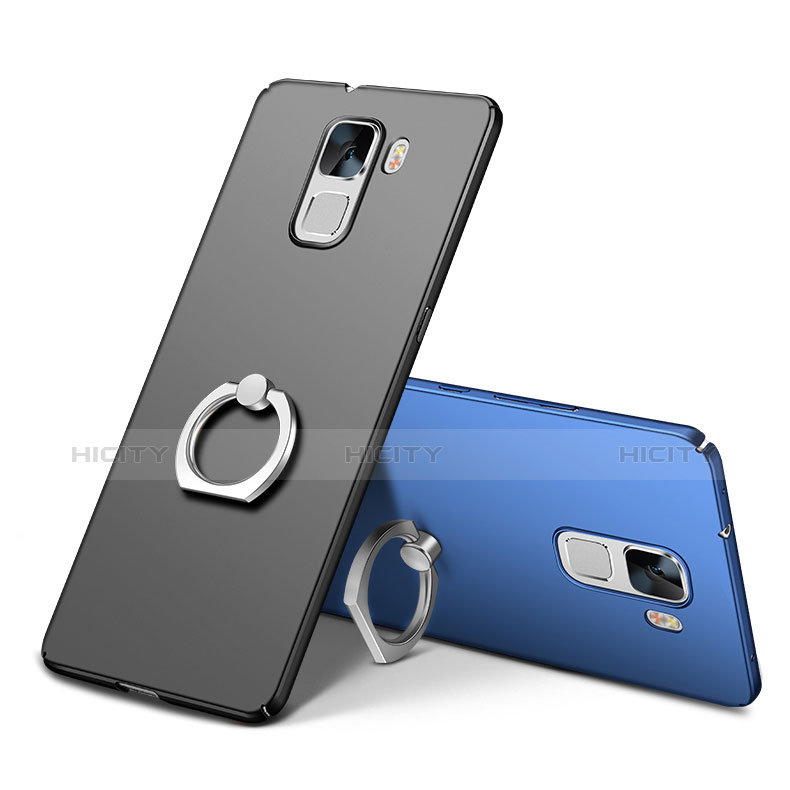 Funda Dura Plastico Rigida Carcasa Mate con Anillo de dedo Soporte A01 para Huawei Honor 7 Dual SIM