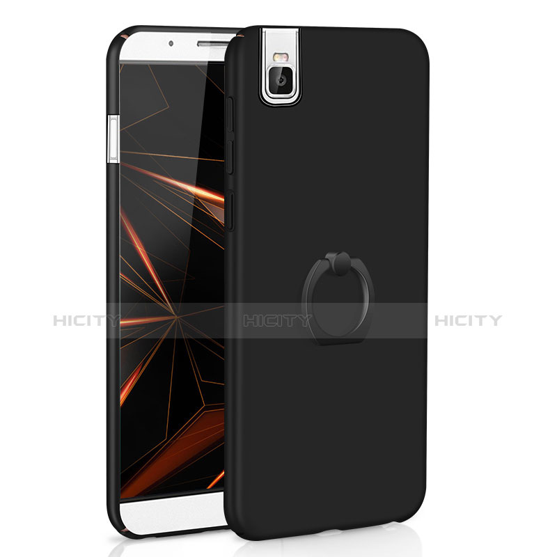 Funda Dura Plastico Rigida Carcasa Mate con Anillo de dedo Soporte A01 para Huawei Honor 7i shot X Negro