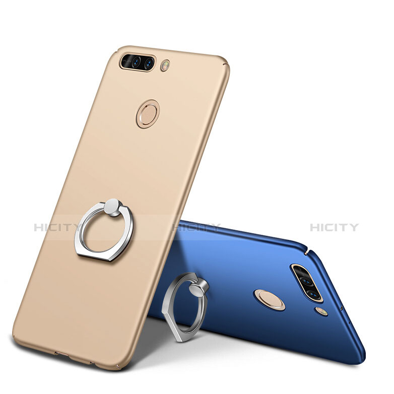 Funda Dura Plastico Rigida Carcasa Mate con Anillo de dedo Soporte A01 para Huawei Honor 8 Pro