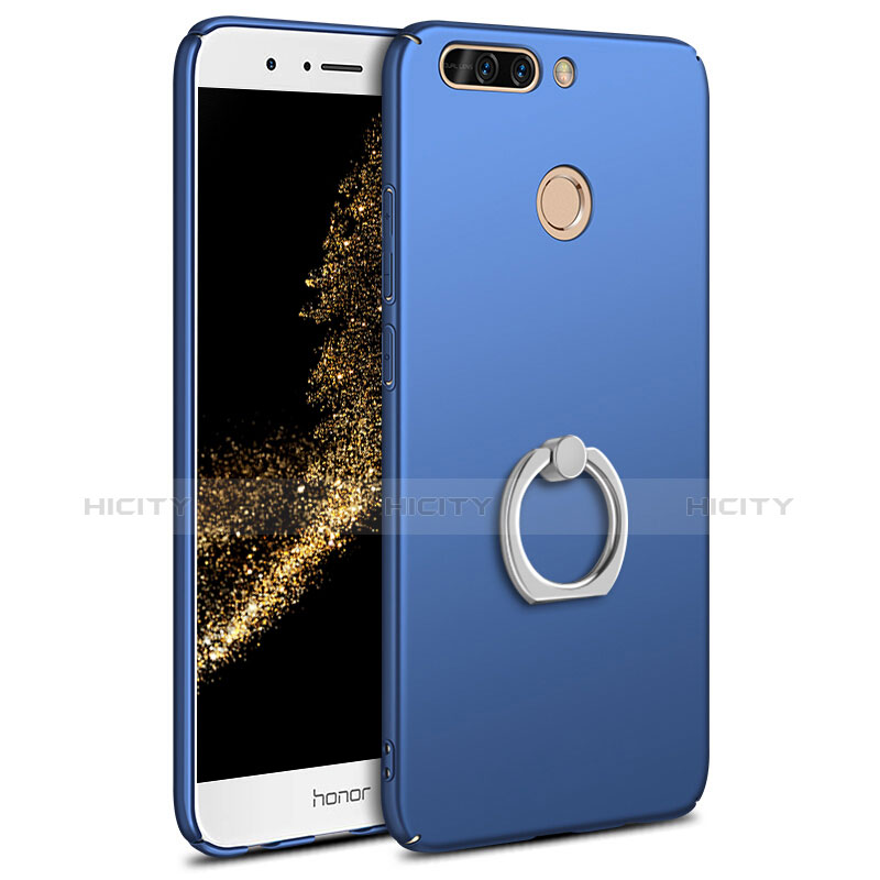 Funda Dura Plastico Rigida Carcasa Mate con Anillo de dedo Soporte A01 para Huawei Honor 8 Pro