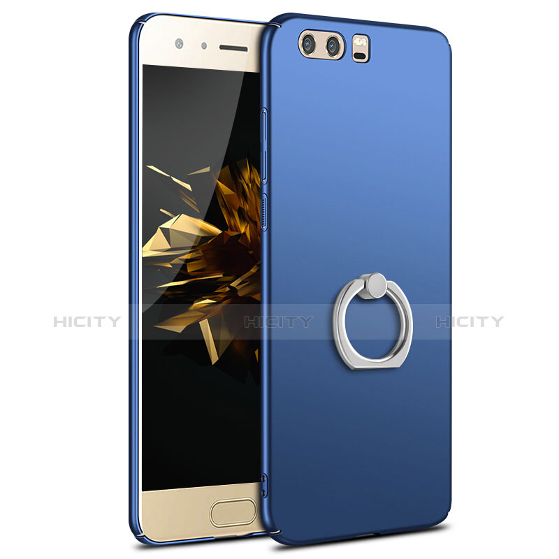 Funda Dura Plastico Rigida Carcasa Mate con Anillo de dedo Soporte A01 para Huawei Honor 9 Azul