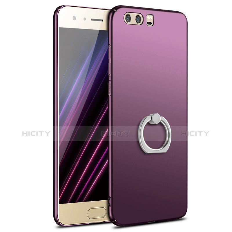 Funda Dura Plastico Rigida Carcasa Mate con Anillo de dedo Soporte A01 para Huawei Honor 9 Morado