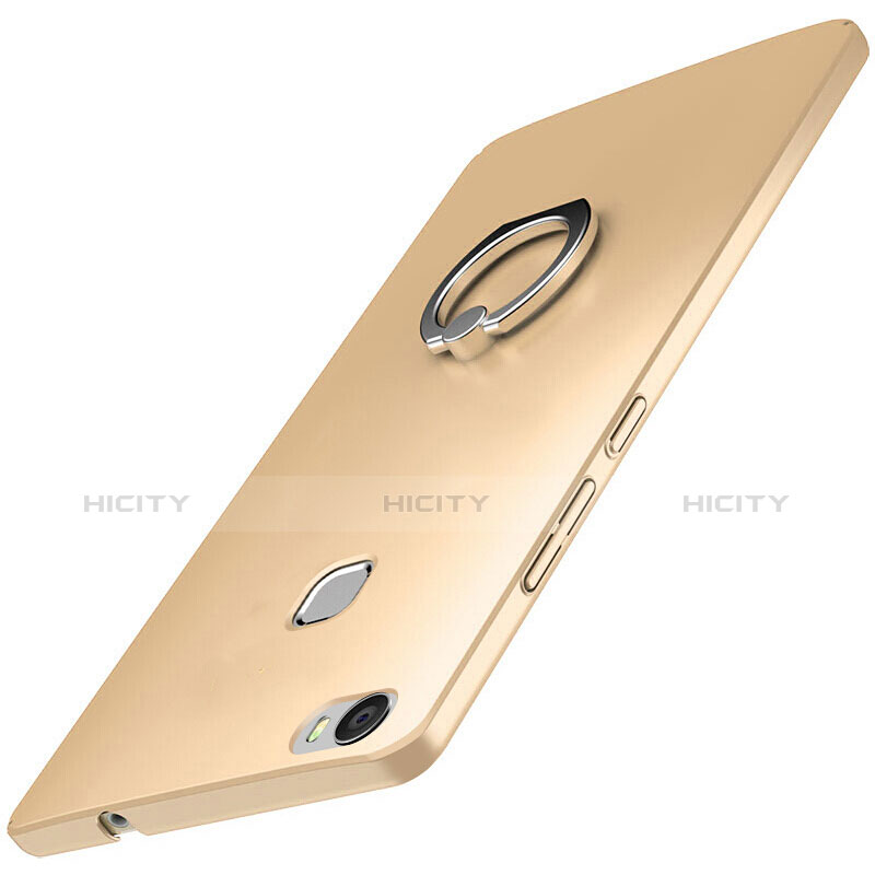 Funda Dura Plastico Rigida Carcasa Mate con Anillo de dedo Soporte A01 para Huawei Honor Note 8 Oro