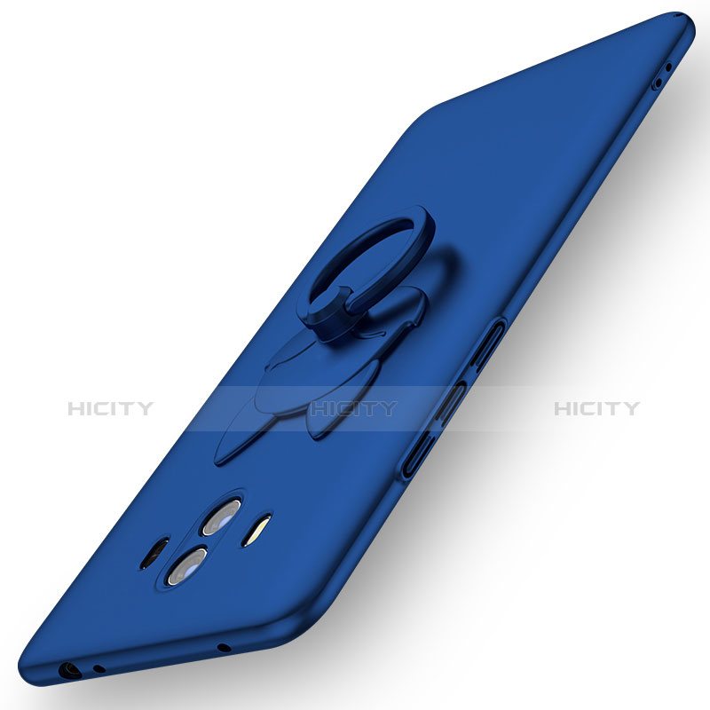 Funda Dura Plastico Rigida Carcasa Mate con Anillo de dedo Soporte A01 para Huawei Mate 10 Azul