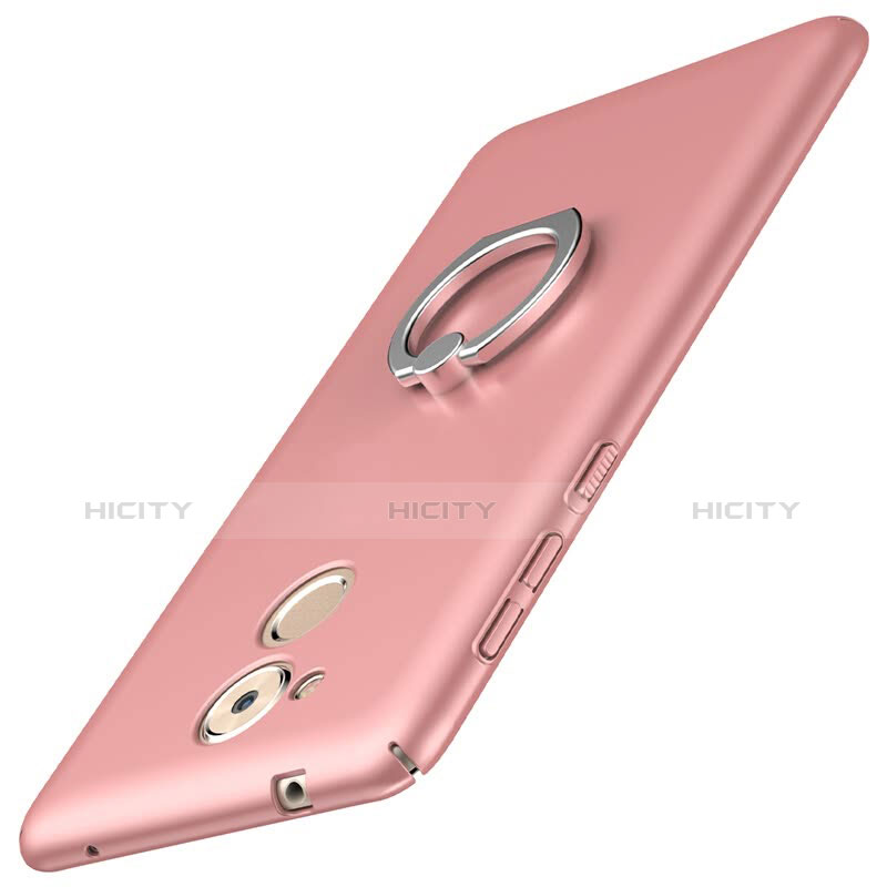 Funda Dura Plastico Rigida Carcasa Mate con Anillo de dedo Soporte A01 para Huawei Nova Smart Rosa