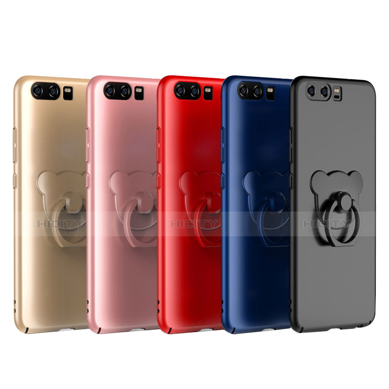 Funda Dura Plastico Rigida Carcasa Mate con Anillo de dedo Soporte A01 para Huawei P10