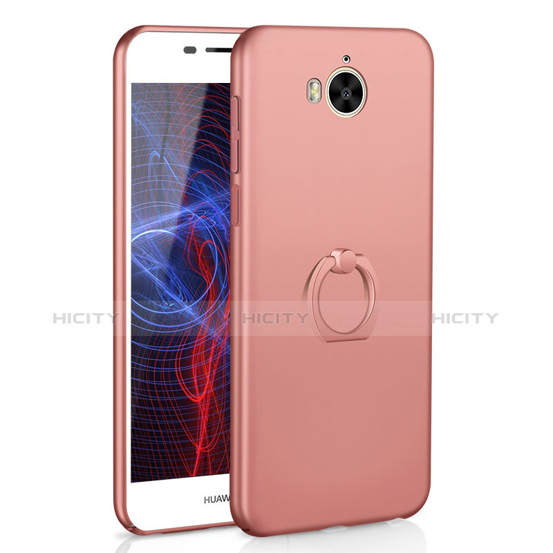 Funda Dura Plastico Rigida Carcasa Mate con Anillo de dedo Soporte A01 para Huawei Y5 III Y5 3 Oro Rosa