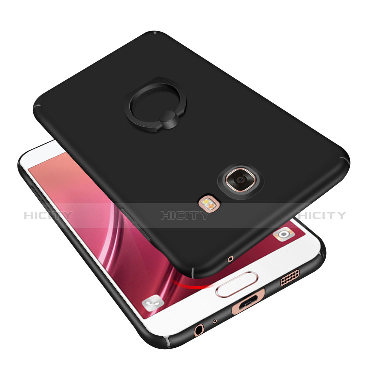 Funda Dura Plastico Rigida Carcasa Mate con Anillo de dedo Soporte A01 para Samsung Galaxy C7 SM-C7000