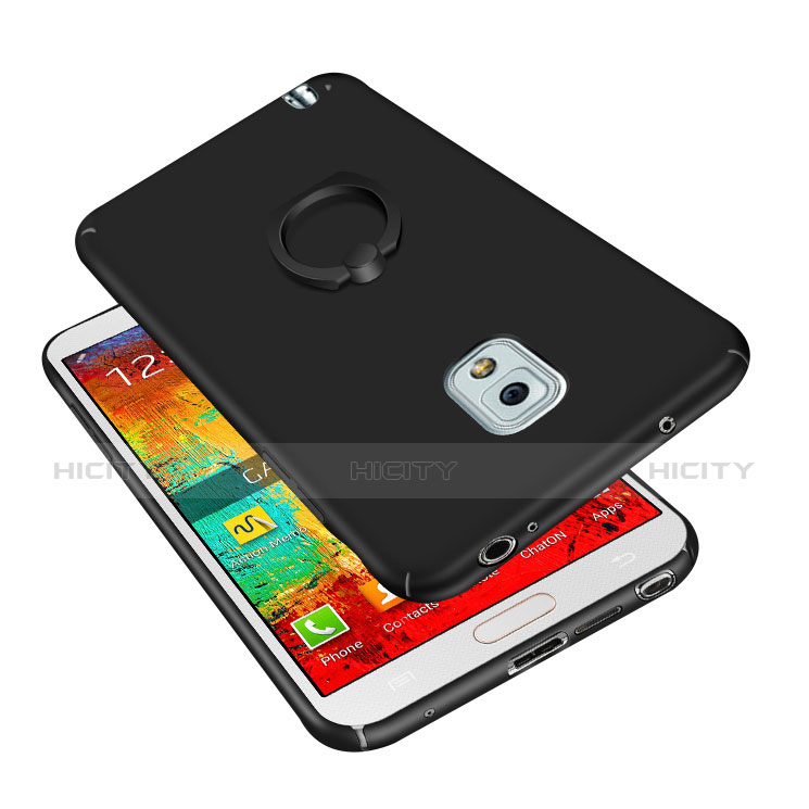 Funda Dura Plastico Rigida Carcasa Mate con Anillo de dedo Soporte A01 para Samsung Galaxy Note 4 Duos N9100 Dual SIM