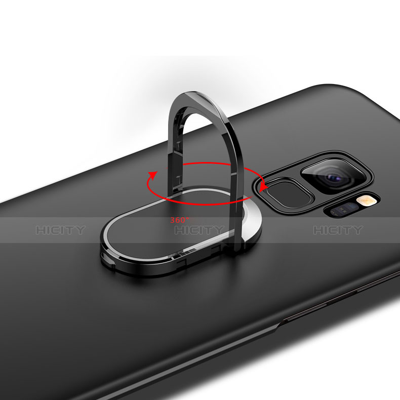 Funda Dura Plastico Rigida Carcasa Mate con Anillo de dedo Soporte A01 para Samsung Galaxy S9