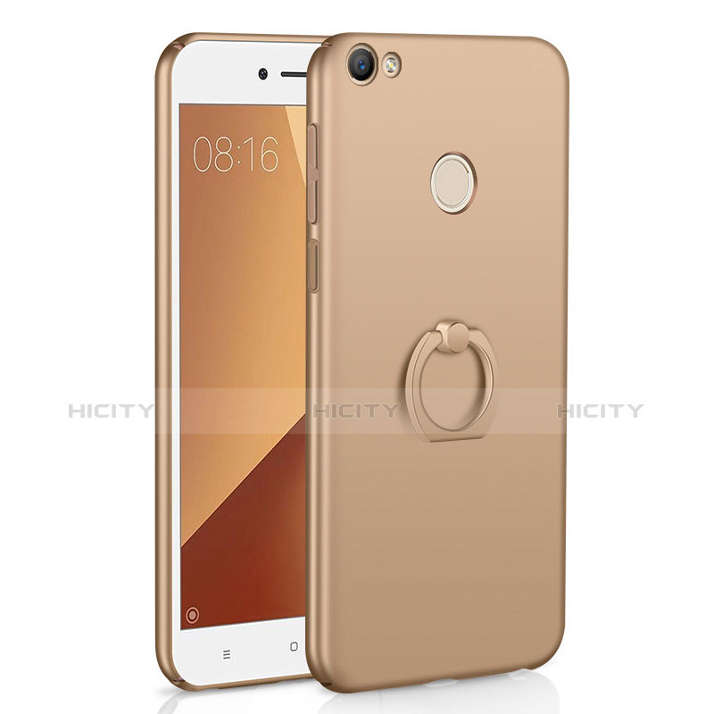 Funda Dura Plastico Rigida Carcasa Mate con Anillo de dedo Soporte A01 para Xiaomi Redmi Note 5A High Edition Oro