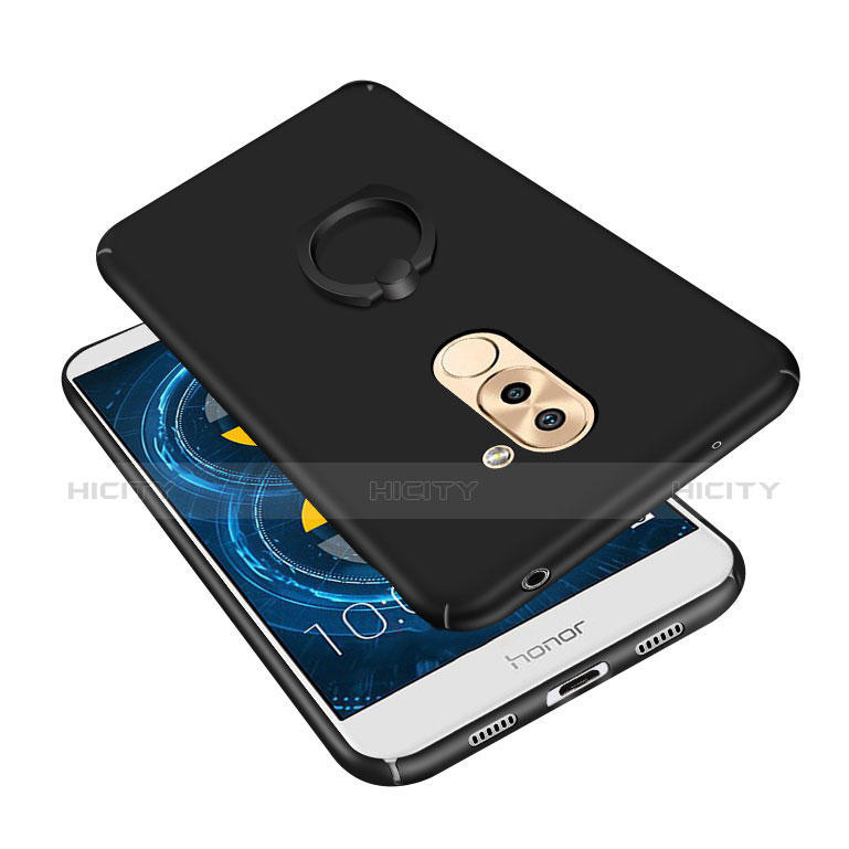 Funda Dura Plastico Rigida Carcasa Mate con Anillo de dedo Soporte A02 para Huawei Honor 6X Pro