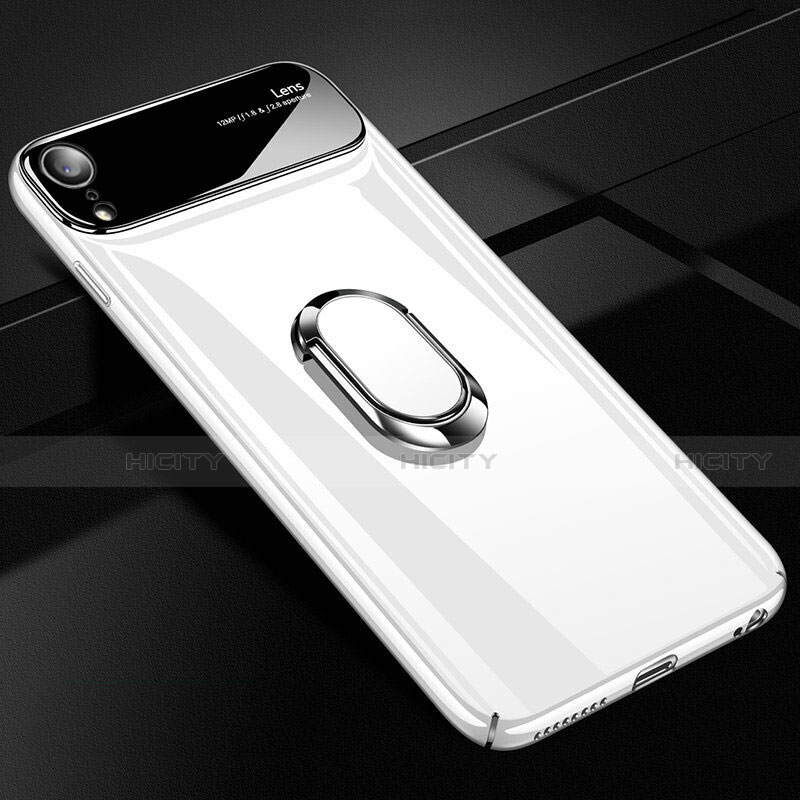 Funda Dura Plastico Rigida Carcasa Mate con Magnetico Anillo de dedo Soporte A01 para Apple iPhone XR