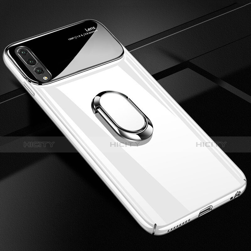 Funda Dura Plastico Rigida Carcasa Mate con Magnetico Anillo de dedo Soporte A01 para Huawei P20 Pro Blanco