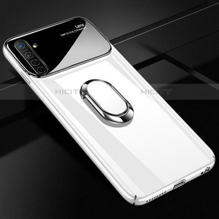 Funda Dura Plastico Rigida Carcasa Mate con Magnetico Anillo de dedo Soporte A01 para Oppo K5 Blanco