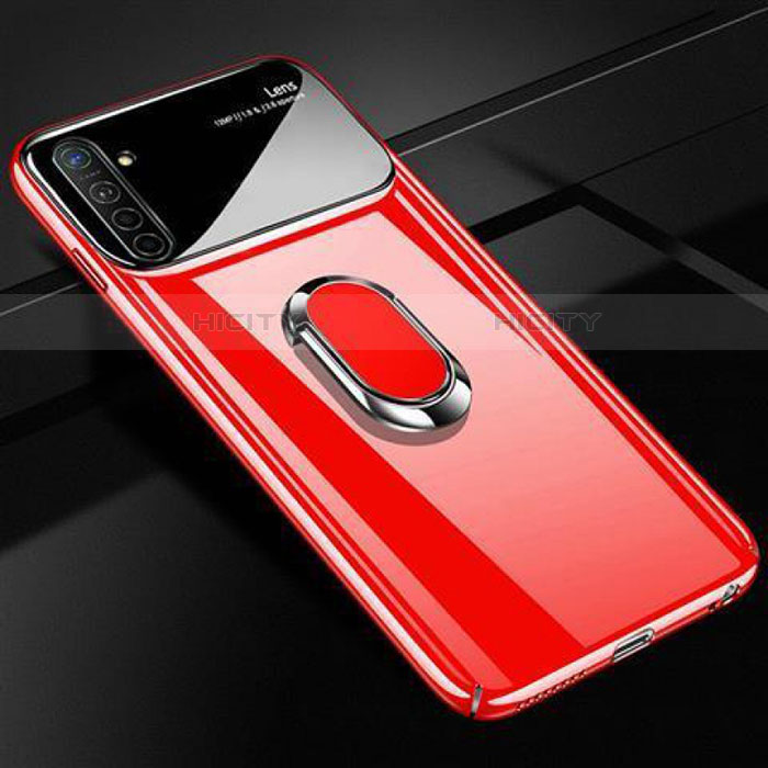 Funda Dura Plastico Rigida Carcasa Mate con Magnetico Anillo de dedo Soporte A01 para Oppo K5 Rojo