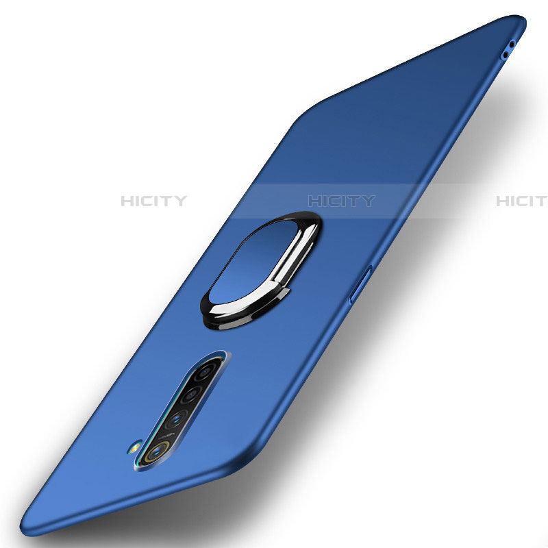 Funda Dura Plastico Rigida Carcasa Mate con Magnetico Anillo de dedo Soporte A01 para Oppo Reno Ace Azul