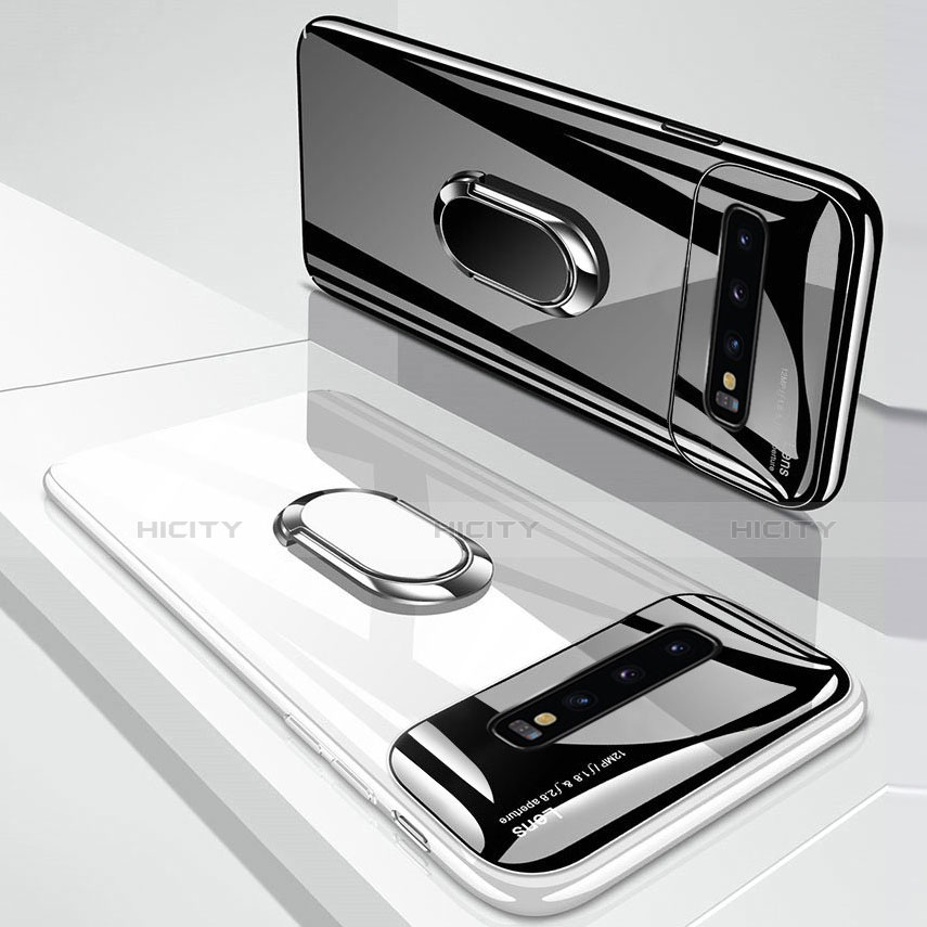 Funda Dura Plastico Rigida Carcasa Mate con Magnetico Anillo de dedo Soporte A02 para Samsung Galaxy S10