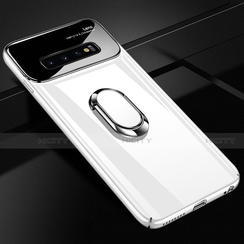 Funda Dura Plastico Rigida Carcasa Mate con Magnetico Anillo de dedo Soporte A02 para Samsung Galaxy S10