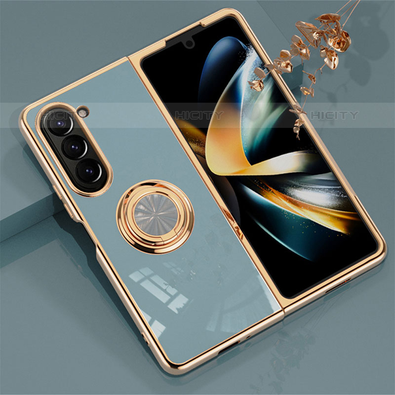 Funda Dura Plastico Rigida Carcasa Mate con Magnetico Anillo de dedo Soporte AN1 para Samsung Galaxy Z Fold5 5G