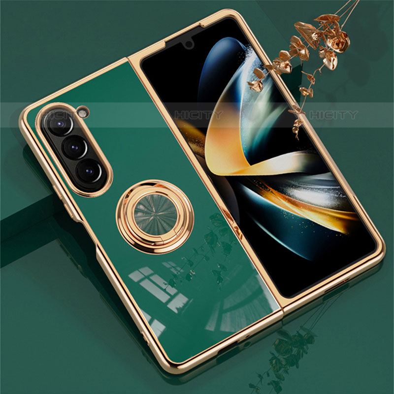 Funda Dura Plastico Rigida Carcasa Mate con Magnetico Anillo de dedo Soporte AN1 para Samsung Galaxy Z Fold5 5G Verde