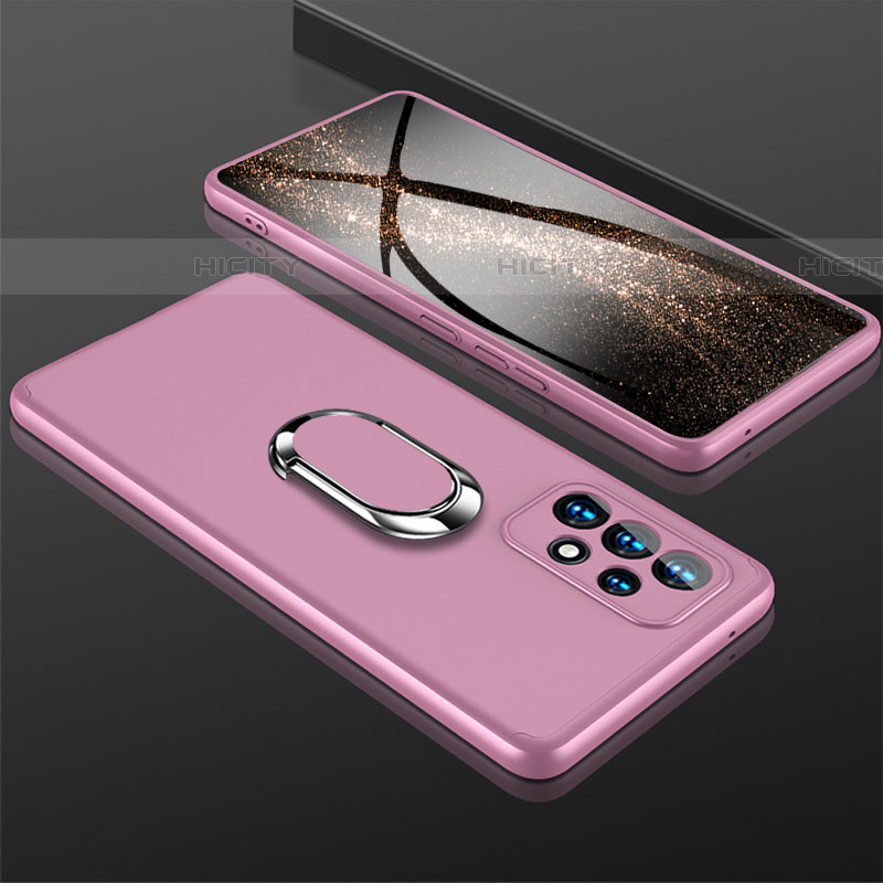 Funda Dura Plastico Rigida Carcasa Mate con Magnetico Anillo de dedo Soporte GK1 para Samsung Galaxy A53 5G Oro Rosa