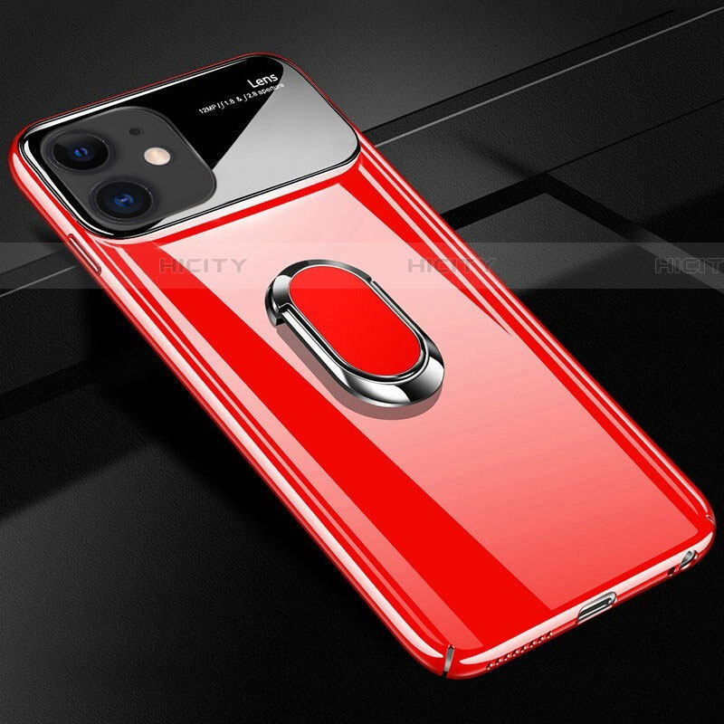 Funda Dura Plastico Rigida Carcasa Mate con Magnetico Anillo de dedo Soporte P01 para Apple iPhone 11