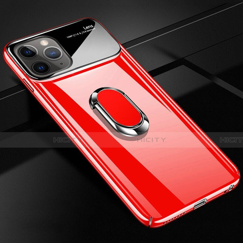 Funda Dura Plastico Rigida Carcasa Mate con Magnetico Anillo de dedo Soporte P01 para Apple iPhone 11 Pro