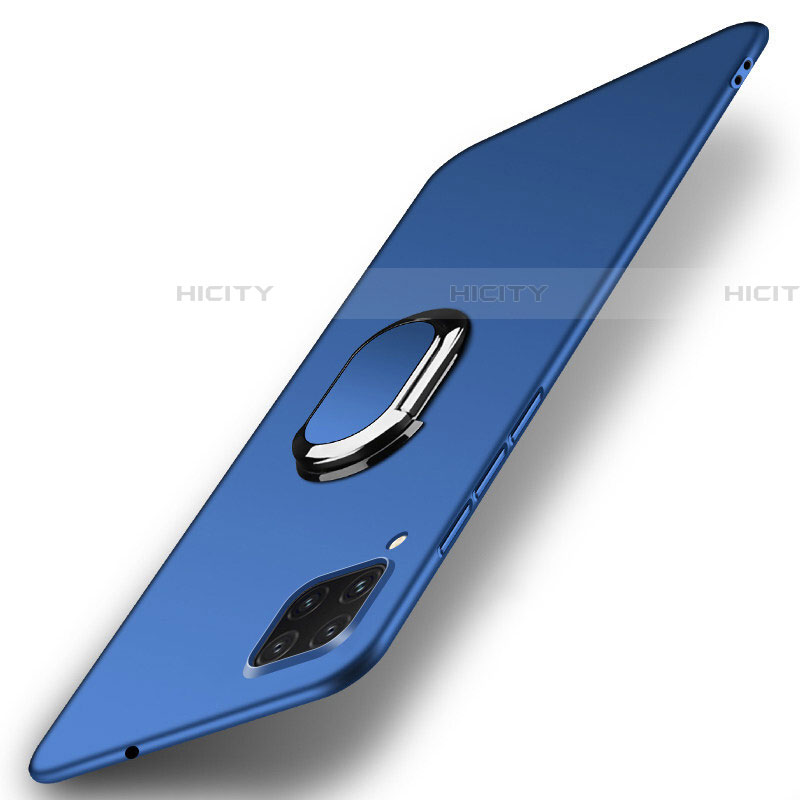 Funda Dura Plastico Rigida Carcasa Mate con Magnetico Anillo de dedo Soporte P01 para Huawei P40 Lite Azul