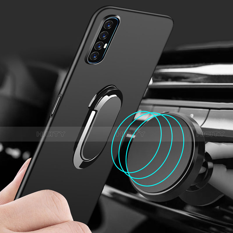 Funda Dura Plastico Rigida Carcasa Mate con Magnetico Anillo de dedo Soporte P01 para Oppo Reno3 Pro