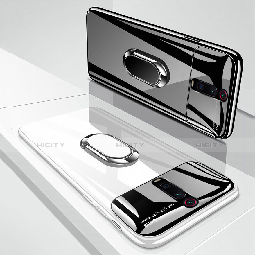 Funda Dura Plastico Rigida Carcasa Mate con Magnetico Anillo de dedo Soporte P01 para Xiaomi Mi 9T
