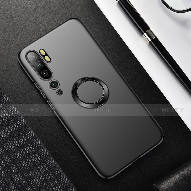 Funda Dura Plastico Rigida Carcasa Mate con Magnetico Anillo de dedo Soporte P01 para Xiaomi Mi Note 10 Pro