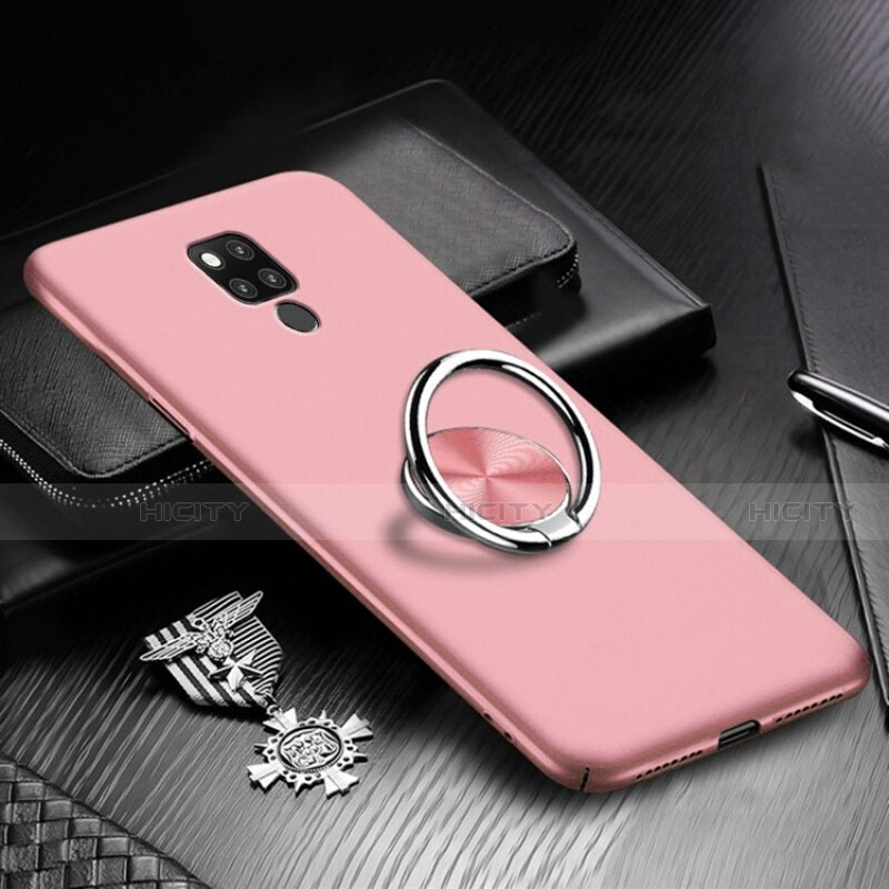 Funda Dura Plastico Rigida Carcasa Mate con Magnetico Anillo de dedo Soporte P02 para Huawei Mate 20 X 5G Oro Rosa