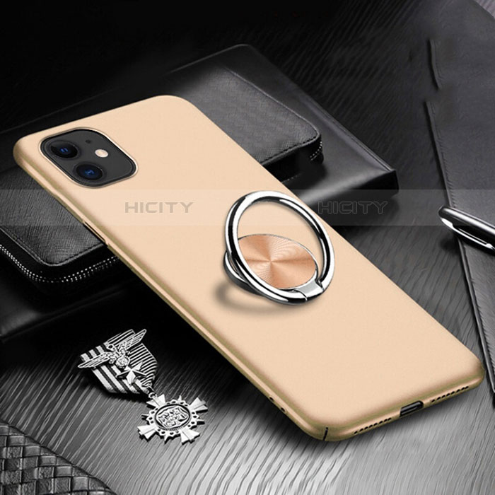 Funda Dura Plastico Rigida Carcasa Mate con Magnetico Anillo de dedo Soporte P03 para Apple iPhone 11